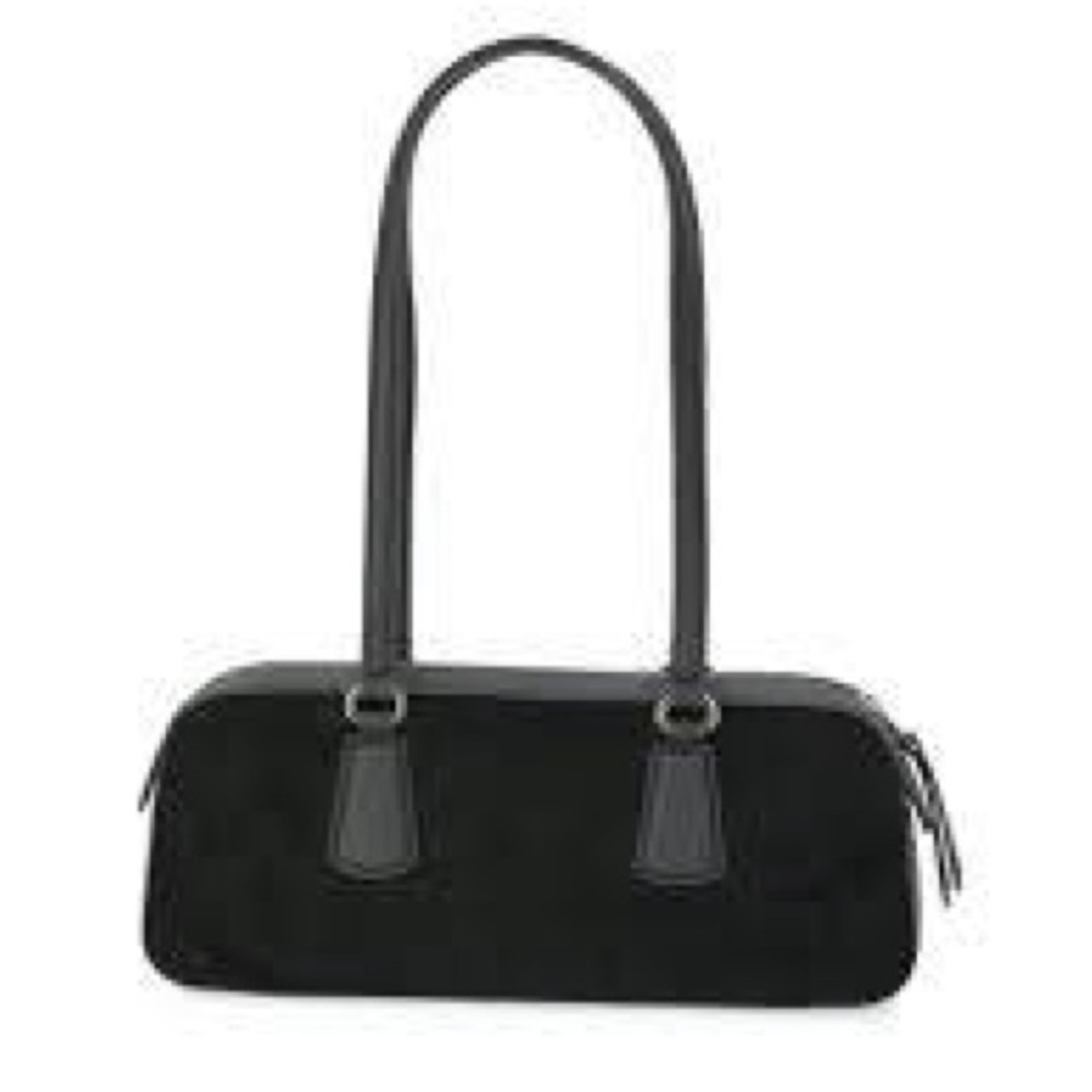 NWT Scoop’s East West Faux Leather Shoulder Bag Black 13.46" W x 5.3" H x 3.5"